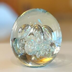 VINTAGE SIGNED Glass Decorative Paperweight, COLLECTIBLES